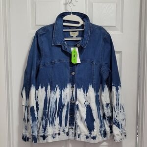 LOGO Custom Dyed Indigo and Ivory Denim Jacket
